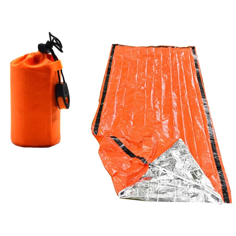 Portable Waterproof Emergency Survival Sleeping Bag Outdoor Edc Camping Gear Thermal Sack First Aid Rescue Kit Mylar Blanket Pi-Mart