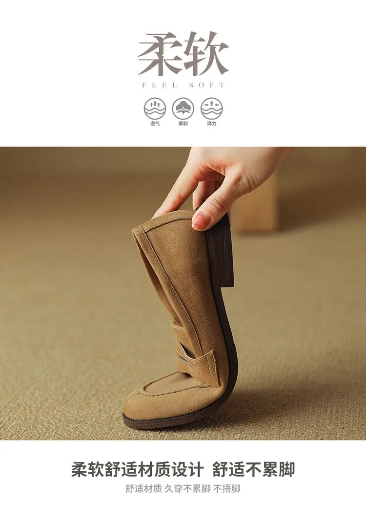 Shoes for Women 2024 Summer Brown Casual Flats Ladies Shoe Fashion Suede Loafers Soft Sole Non-Slip Feminino Zapatos Mujer NovaCart