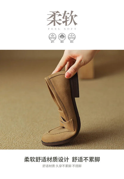 Shoes for Women 2024 Summer Brown Casual Flats Ladies Shoe Fashion Suede Loafers Soft Sole Non-Slip Feminino Zapatos Mujer NovaCart