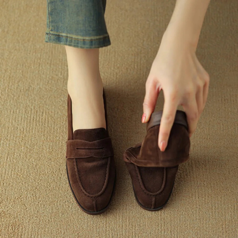 Shoes for Women 2024 Summer Brown Casual Flats Ladies Shoe Fashion Suede Loafers Soft Sole Non-Slip Feminino Zapatos Mujer NovaCart