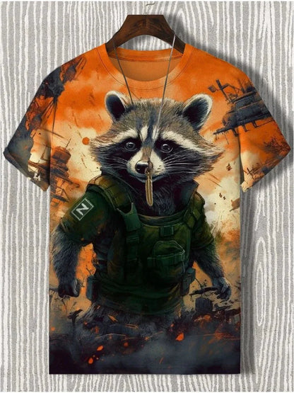 Samurai Cat Graphic T-Shirt – Japanese Style 3D Print Men's Tee FitiqueFit