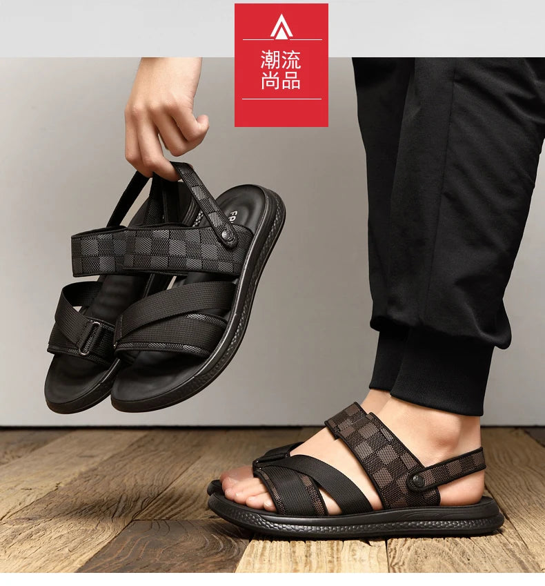 Men's high quality casual sandals summer outdoor waterproof anti slip soft sole comfort beach shoes fashion Lazy Driving slipper