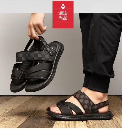 Men's high quality casual sandals summer outdoor waterproof anti slip soft sole comfort beach shoes fashion Lazy Driving slipper