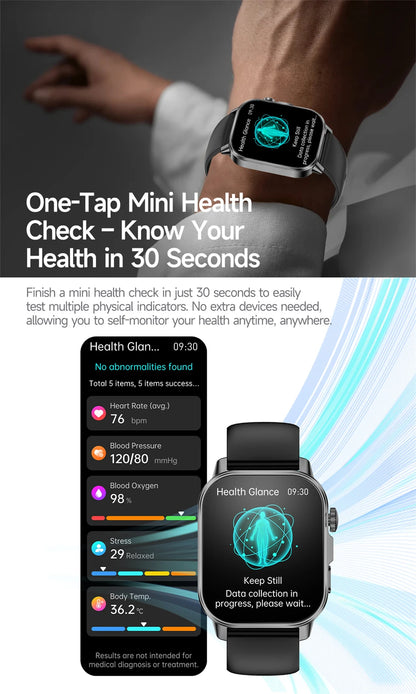 2026 New Model Uric Acid & Lipid Health Analysis Smart Watch Men ECG+PPG Bluetooth Call 2.01-inch Flashlight Smartwatch Women NovaCart