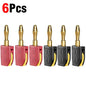 1-6PCS Portable 32A 4mm Banana Plug Solderless Quick Connect High Current Gold-Plated Connectors Audio Copper Speakers Amplifier Pi-Mart