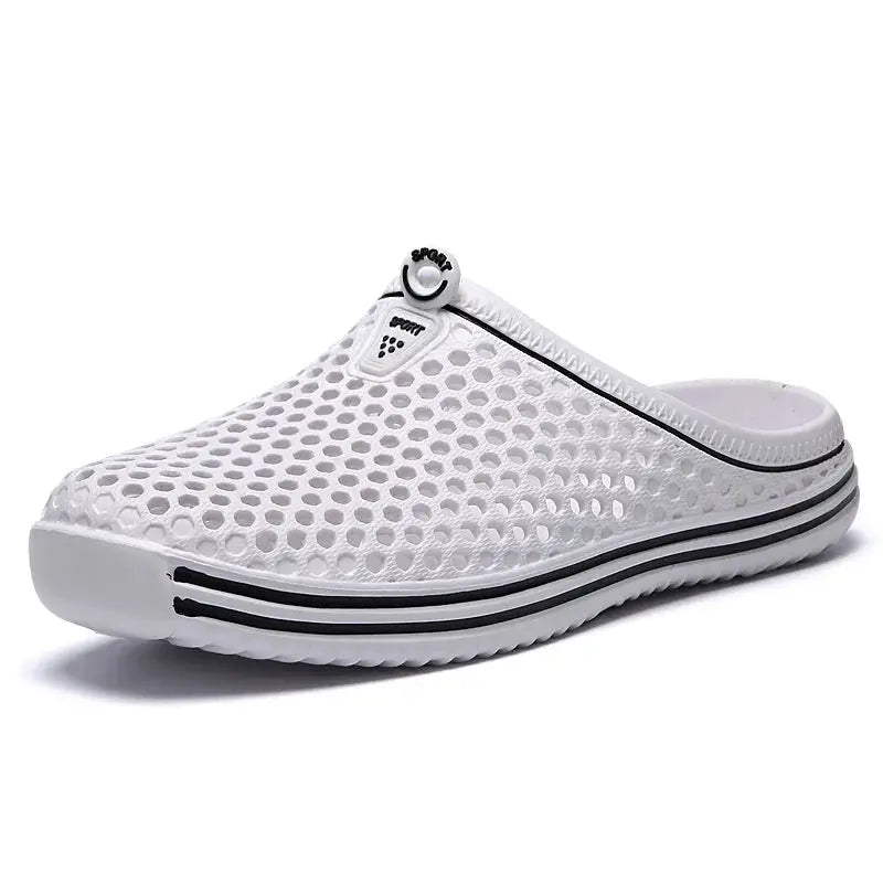 Summer Couple Breathable Half Slippers Men Outdoor Baotou Hole Sandals Beach Flip-flops Men's Casual Flip-flops Platform Sandals NovaCart