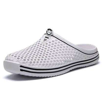 Summer Couple Breathable Half Slippers Men Outdoor Baotou Hole Sandals Beach Flip-flops Men's Casual Flip-flops Platform Sandals NovaCart