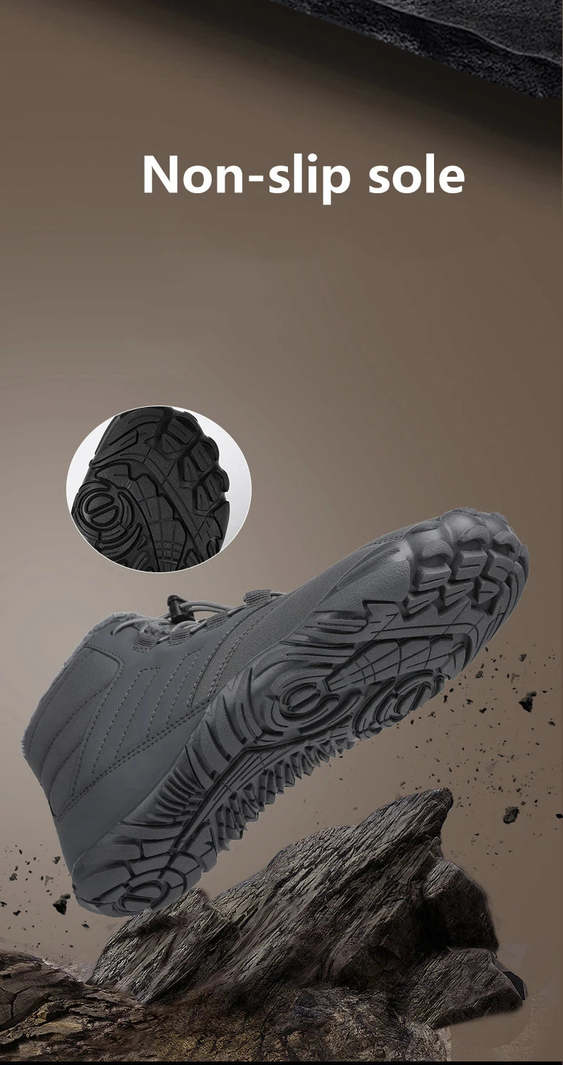 Snow Boots Men Winter Shoes Barefoot Ankle Boots 36-46 Couple Snow Shoes Outdoor Hiking Shoes Fur Warm Plush Boots NovaCart