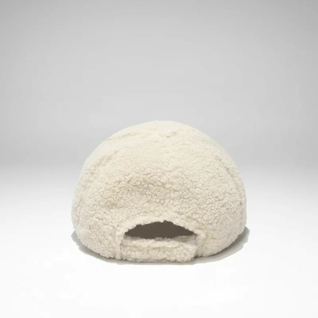 Lamb Wool Baseball Cap — Korean Style Plush Winter Sun Hat for Women FitiqueFit