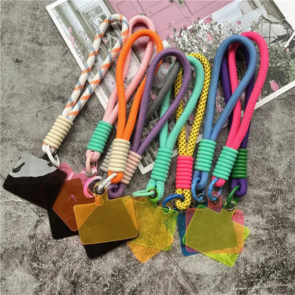 Wrist Strap for Phone Contrasting Colors Lanyard Keys Metal Keyring Accessories With Patch Cellphone Charm Luxury Hand Strap NovaCart