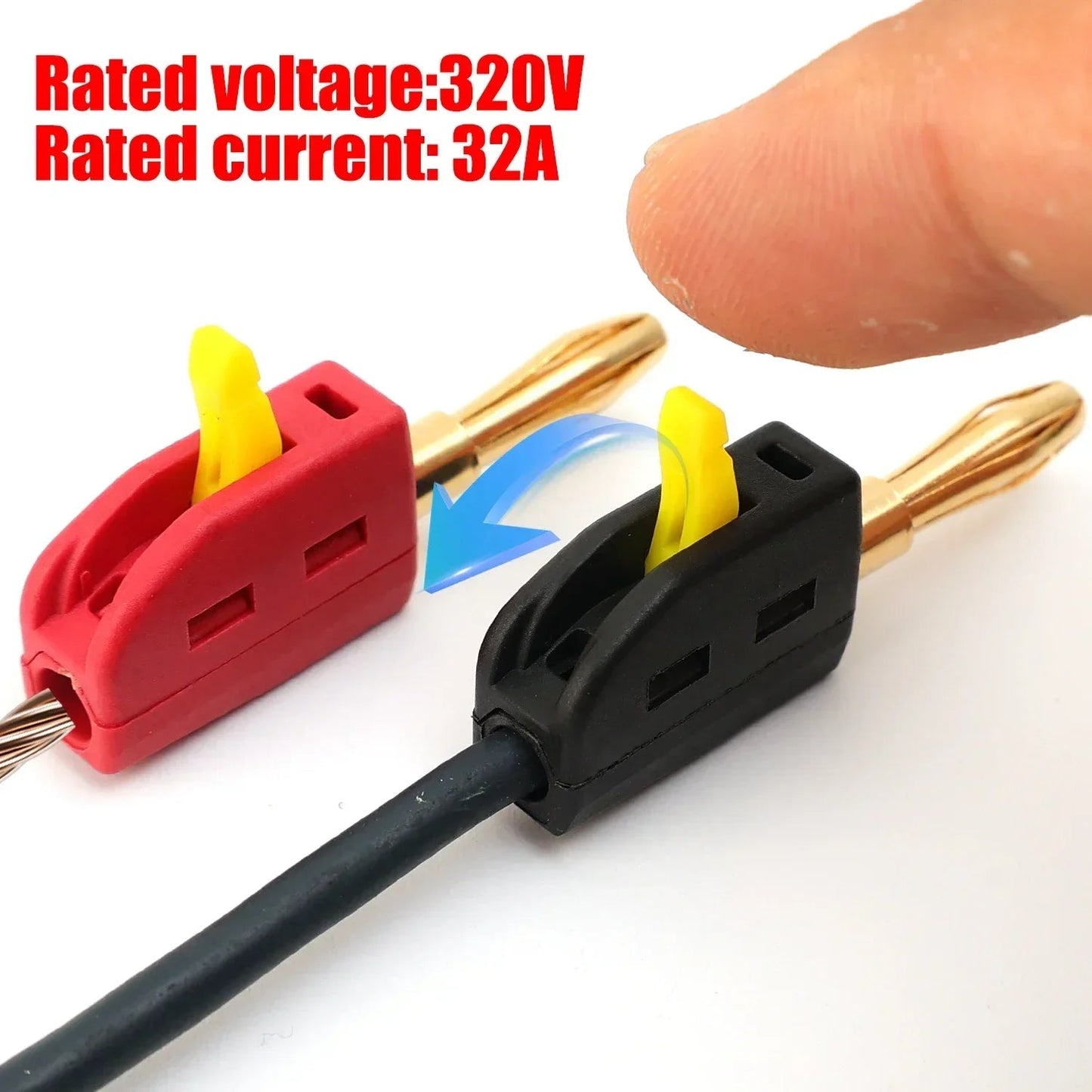1-6PCS Portable 32A 4mm Banana Plug Solderless Quick Connect High Current Gold-Plated Connectors Audio Copper Speakers Amplifier Pi-Mart