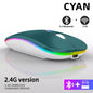 Rechargeable Bluetooth Wireless Mouse with 2.4GHz USB RGB 1600DPI Mouse for Computer Laptop Tablet PC Macbook Gaming Mouse Gamer Pi-Mart