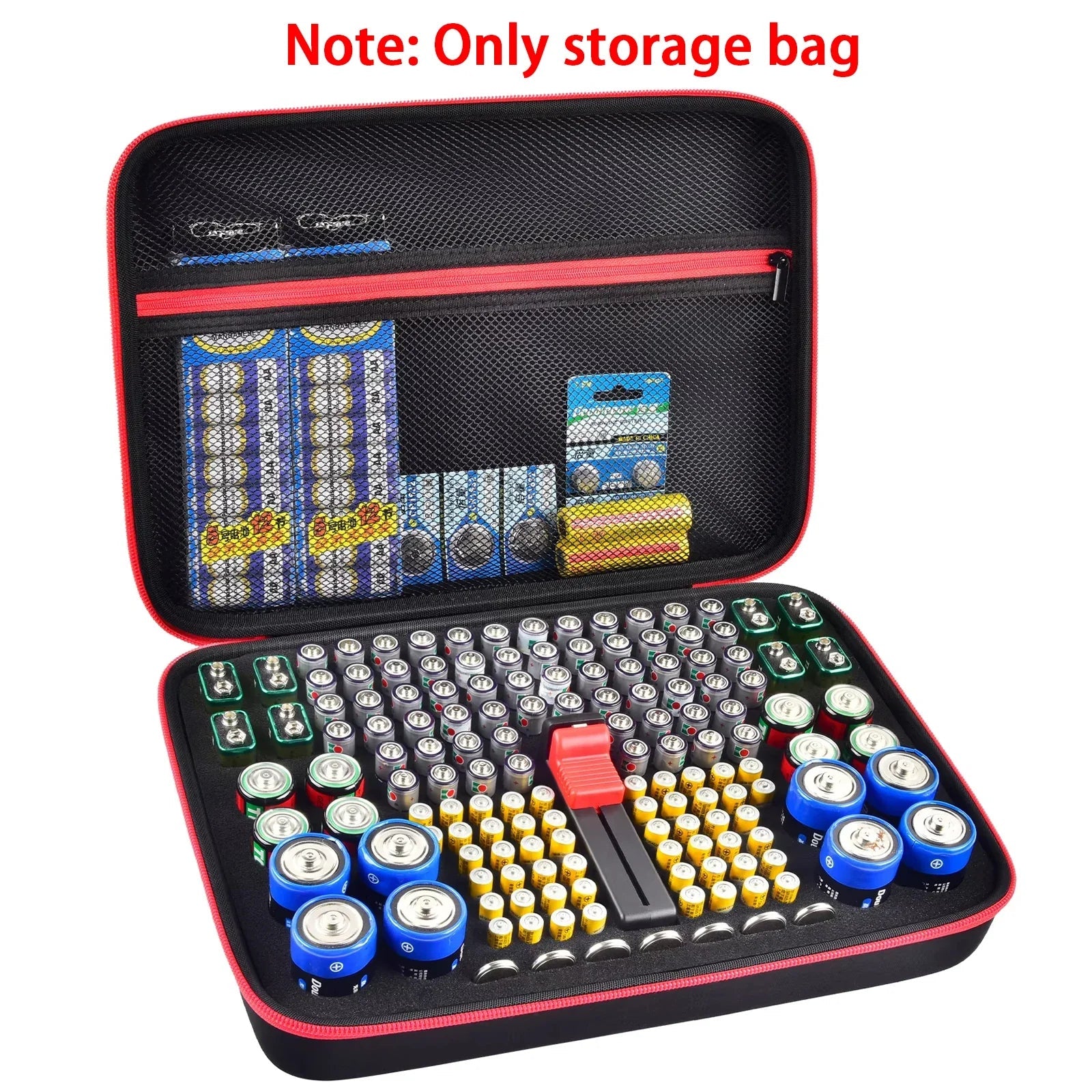 Battery Organizer Case With Tester Holds 150+ AA AAA 9V C D Lithium Button Batteries Hard Shell For Home Garage Batteries Pi-Mart