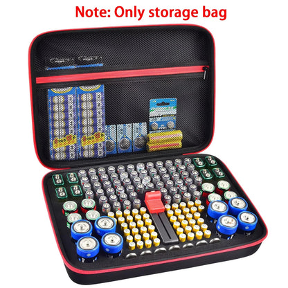 Battery Organizer Case With Tester Holds 150+ AA AAA 9V C D Lithium Button Batteries Hard Shell For Home Garage Batteries Pi-Mart