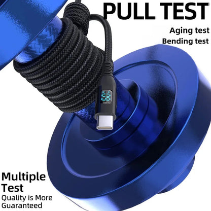 HOMEFISH LED Digital Display Dual Head Type-C Super Fast Charger 100W 6A Compatible with Huawei Xiaomi Phone PD Charging Cable Pi-Mart