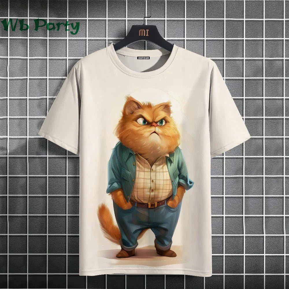Cat Print shirts - Y2K Graphic T-Shirt FitiqueFit