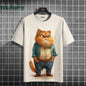 Cat Print shirts - Y2K Graphic T-Shirt FitiqueFit