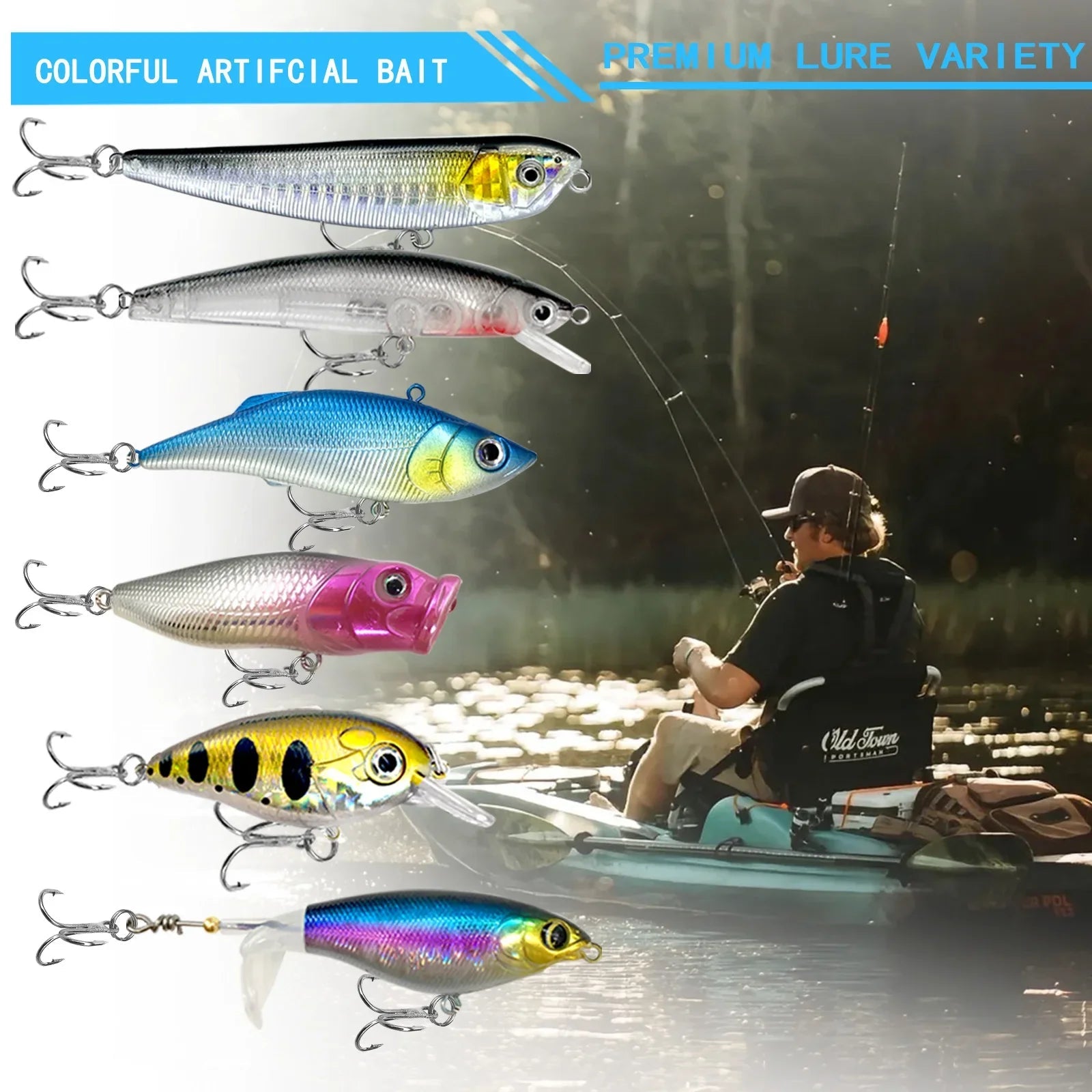 Fishing 83/133/193/239/409pcs Fishing Lure Kit For Trout/Pike/Bass Multi-Lure Fishing Set Layered Tackle Pro Gear Tackle Box Pi-Mart