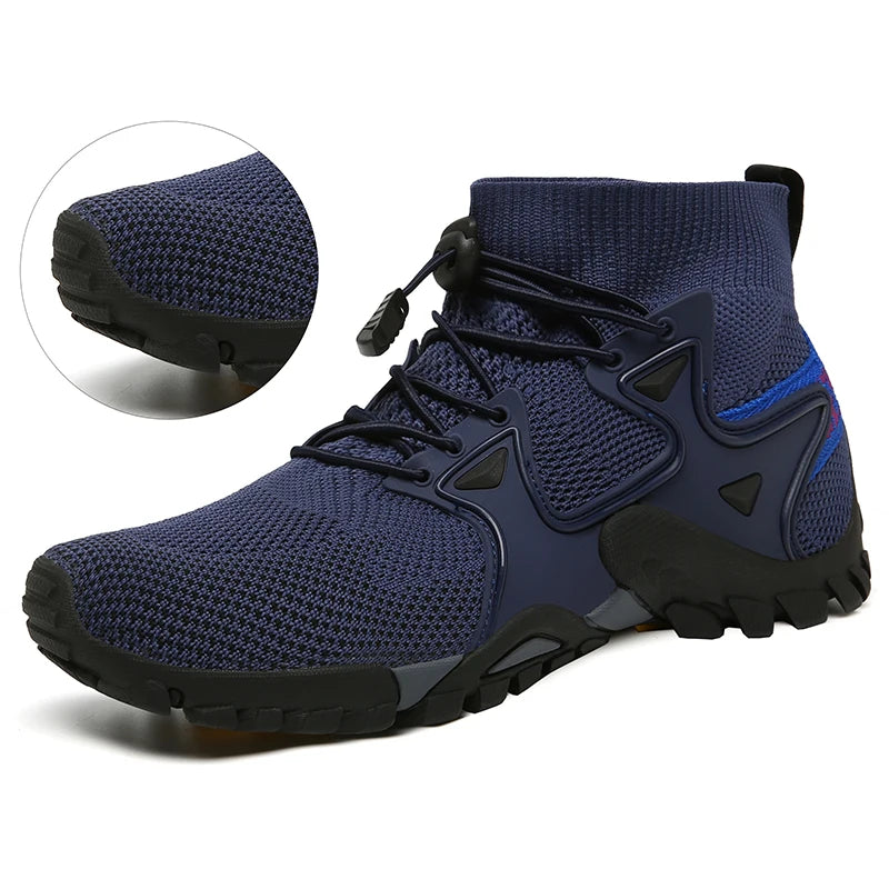 Shoes for Men Walking  2023 Summer New High Top Boots Breathable Mesh Mountaineering Outdoor Comfortable Leisure Travel Sneakers NovaCart