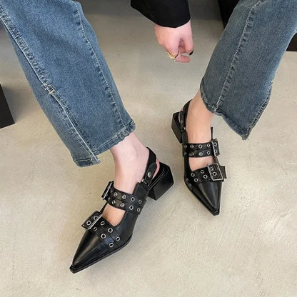 2023women's sandals summer  Ballet flats women Pointed rivet single shoe Platform Women Sandals zapatos de mujer tendencia NovaCart