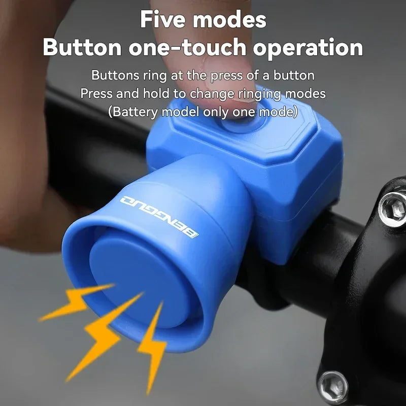 New Bicycle Horn Mountain Bike USB Charging Waterproof Electronic Bike Bell Riding Equipment Children's Scooter Accessories Pi-Mart