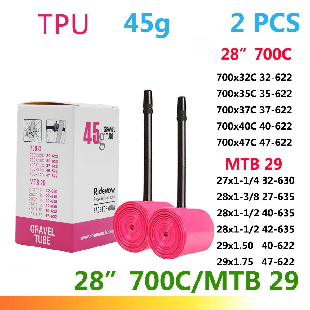 RideNow TPU Bike Inner Tube 700C 700x18 23 25 28 32 35 37 40 47C Road Bicycle Tire MTB Bike Camera 29x1.5 1.75 1.9 pneu aro Pi-Mart
