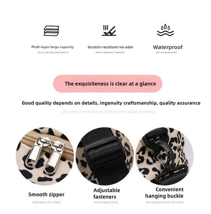 Classic Leopard Print Large Capacity Leisure Luggage Bag with Multiple Pockets and Shoe Compartment Sports Fitness Travel Bag NovaCart