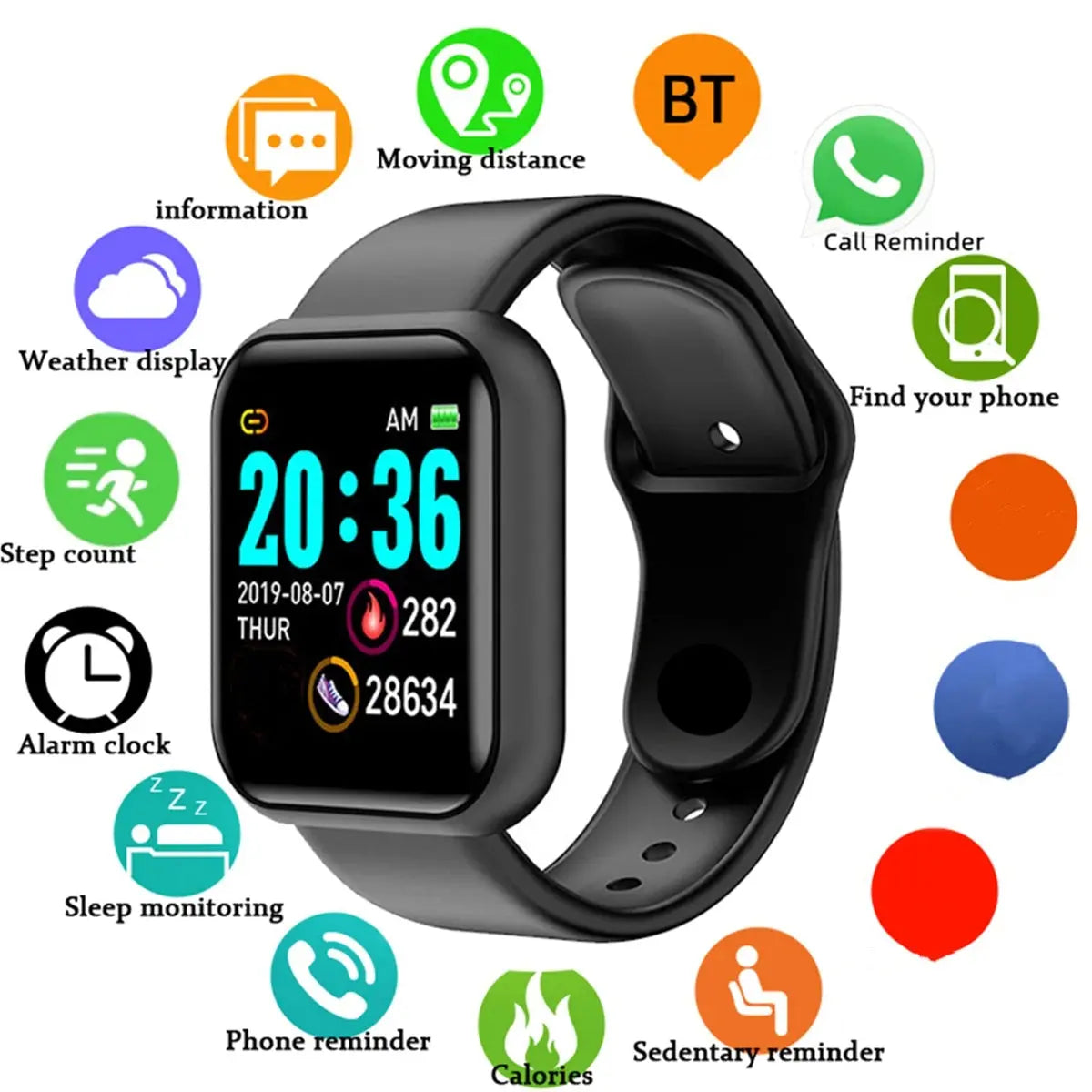 Smartwatch Men Women Wristwatches Smart Watch Message Fitness Monitor Bracelet Birthday Gift Electronic Clock For Android IOS NovaCart