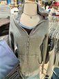 Gray Striped Waffle Hooded T-shirt Women Five  Button CottonSlim Long Sleeve Tee Shirt Casual Preppy Style Vintage Tshirt Y2k NovaCart