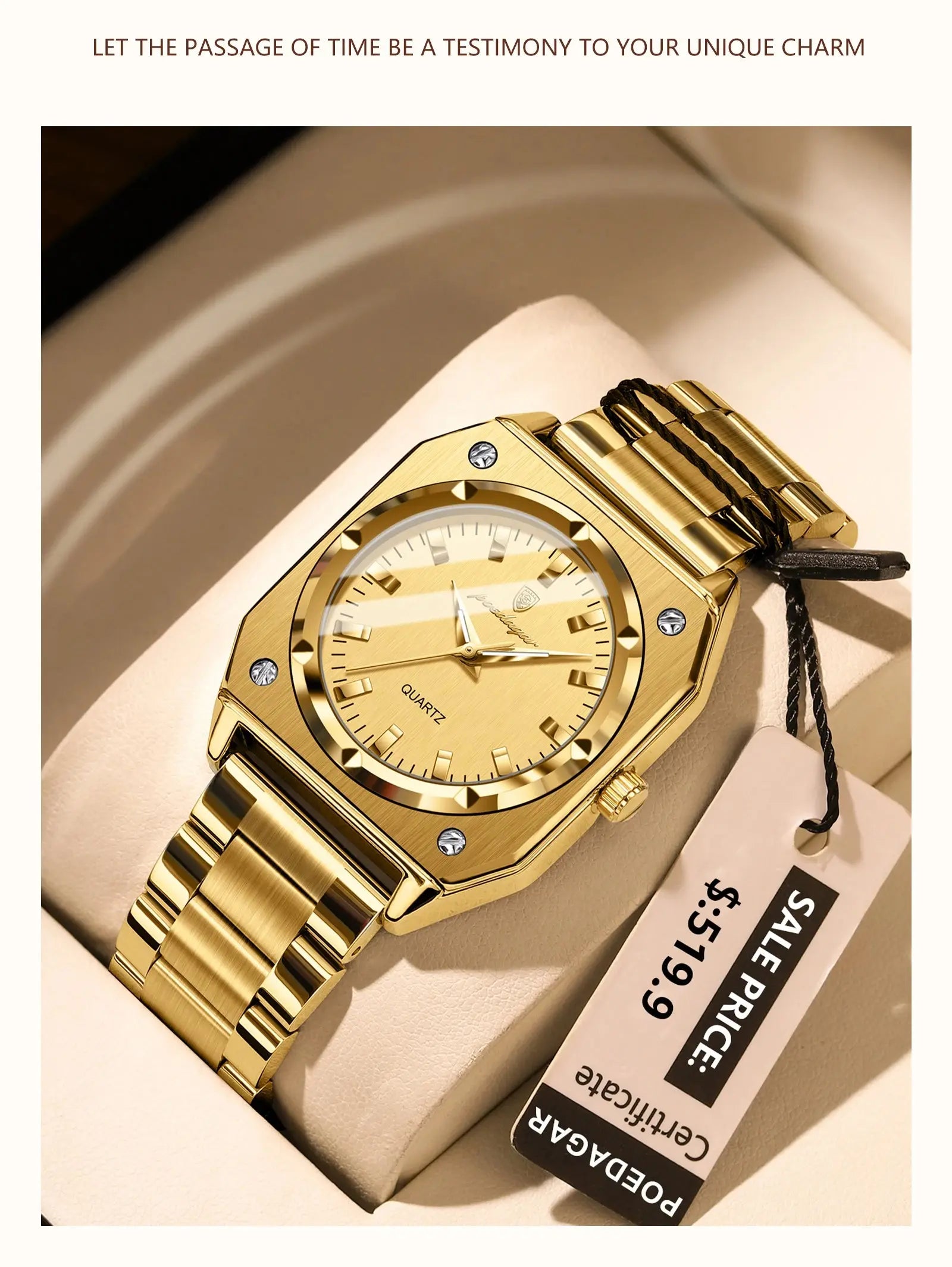 POEDAGAR Luxury Elegant Square Ladies Watch Waterproof Luminous Watch for Woman Stainless Steel Quartz Women's Watches Reloj+box NovaCart