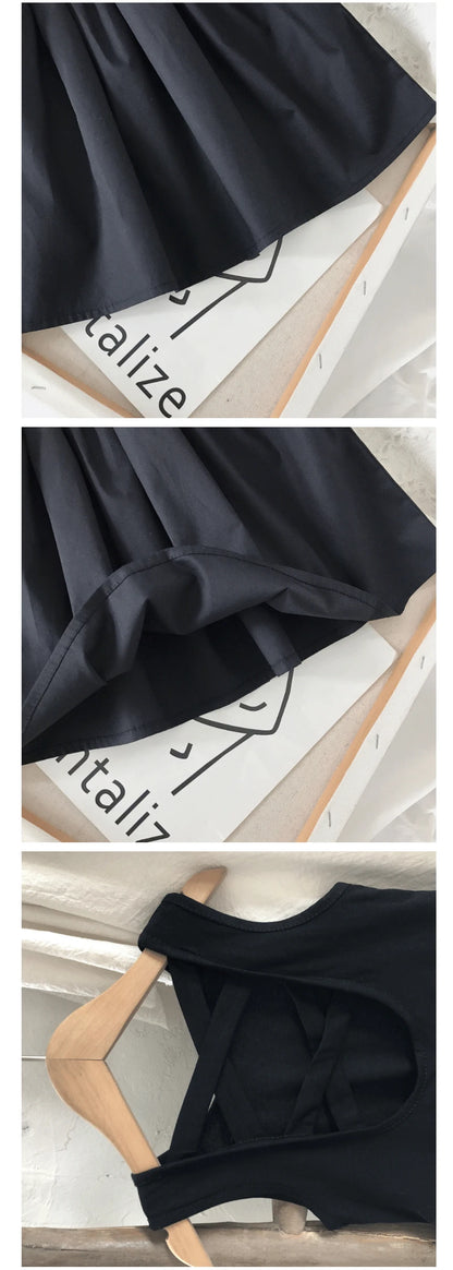 2024 Summer Girls Elegant Goth Dresss Black Sleeveless Tutu Dress Backless Off Shoulder Party Kid Dresses 2 4 5 6 7 8 Years Old NovaCart