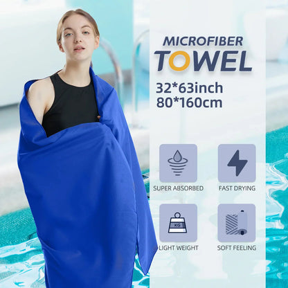 Microfiber Towel Quick Dry Towel Travel Towel Sports Towel Beach Towel Sandproof Soft Light Towel For Swim, Yoga, Gym Pi-Mart