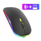 Dual Mode 2.4G Wireless Mouse Bluetooth Mouse RGB Backlit Gaming Mouse Rechargeable Mouse Ergonomic Mice for PC Laptop Tablet Pi-Mart