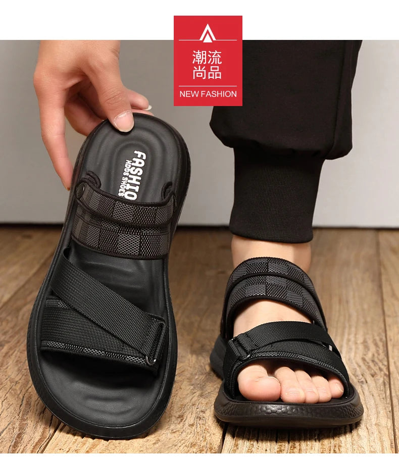 Men's high quality casual sandals summer outdoor waterproof anti slip soft sole comfort beach shoes fashion Lazy Driving slipper