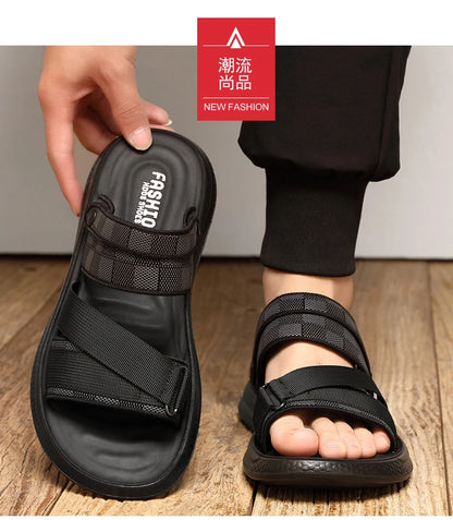 Men's high quality casual sandals summer outdoor waterproof anti slip soft sole comfort beach shoes fashion Lazy Driving slipper
