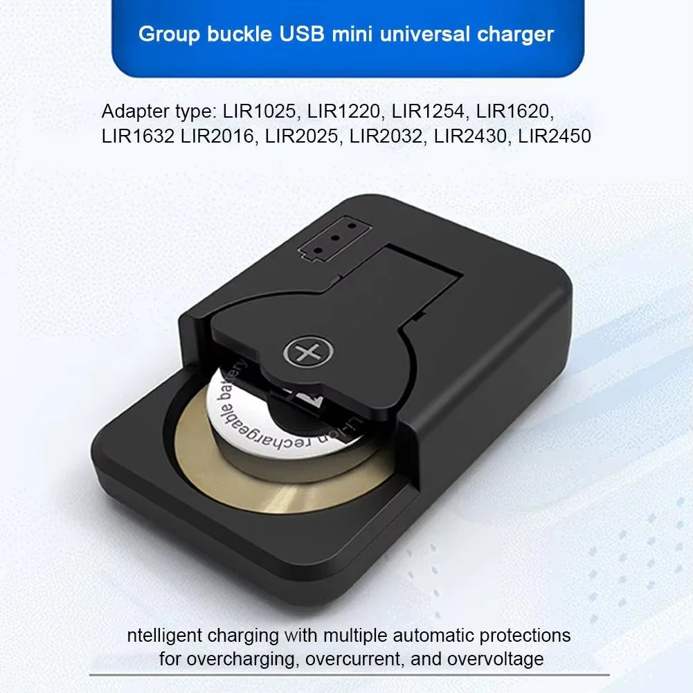 Button Battery Charger With LED Indicator Portable Charger Universal For LIR2016 LIR2025 LIR2032 Accessories Pi-Mart