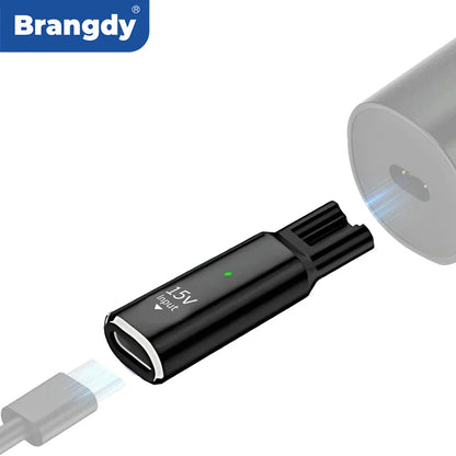 Brangdy 15V HQ8505 Type-C Shaver Adapter Charging Converter for Philips OneBlade QP6510 QP6520 QP6530 Electric Beard Trimmer Pi-Mart