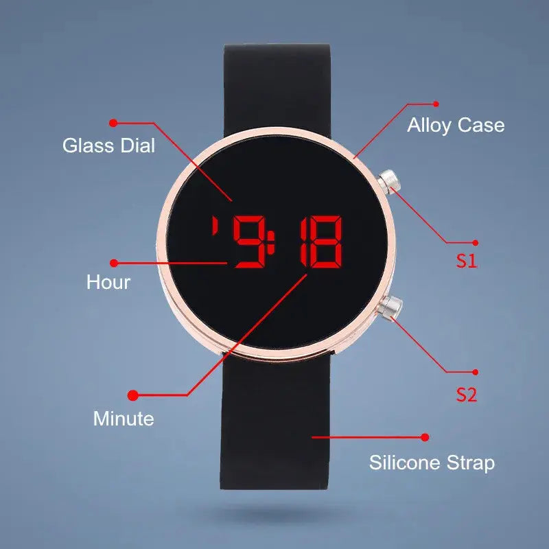 Fashion Digital Watch for Women Simple Men's LED Wrist Watch  Silicone Strap Casual Sports Ladies Watch Clock Gift Reloj Mujer NovaCart