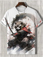 Samurai Cat Graphic T-Shirt – Japanese Style 3D Print Men's Tee FitiqueFit