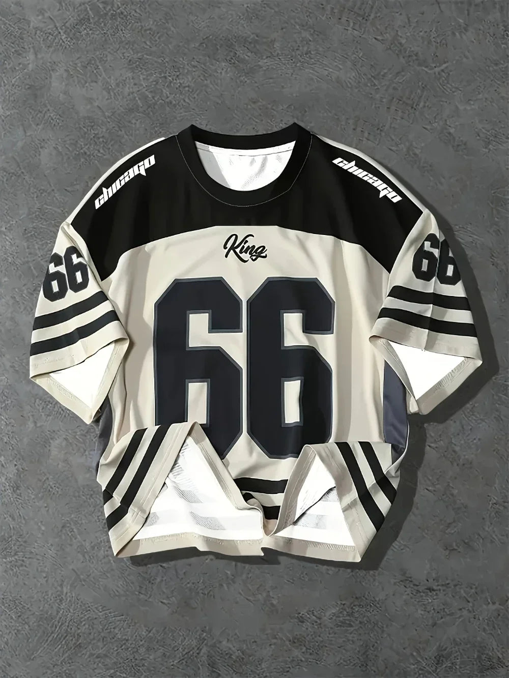 Men's 3D Chicago No. 66 printed T-shirt Crew Neck  Casual Sports Style Regular Version Men's Autumn Clothes Training Clothes NovaCart