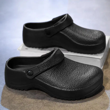 2025 Men's EVA Sandals Summer Large Black Kitchen Anti-Slip Work Shoes Waterproof Oil-Repellent Chef Shoes Kitchen Accessories NovaCart