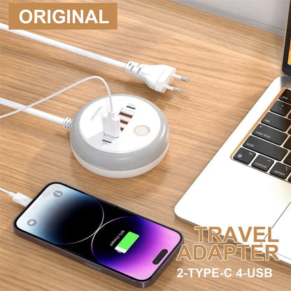 50W USB Charger Multi Ports Power Strip Socket Fast Charging Travel Charger For iPhone Samsung Xiaomi Quick Charge Phone Adapter Pi-Mart