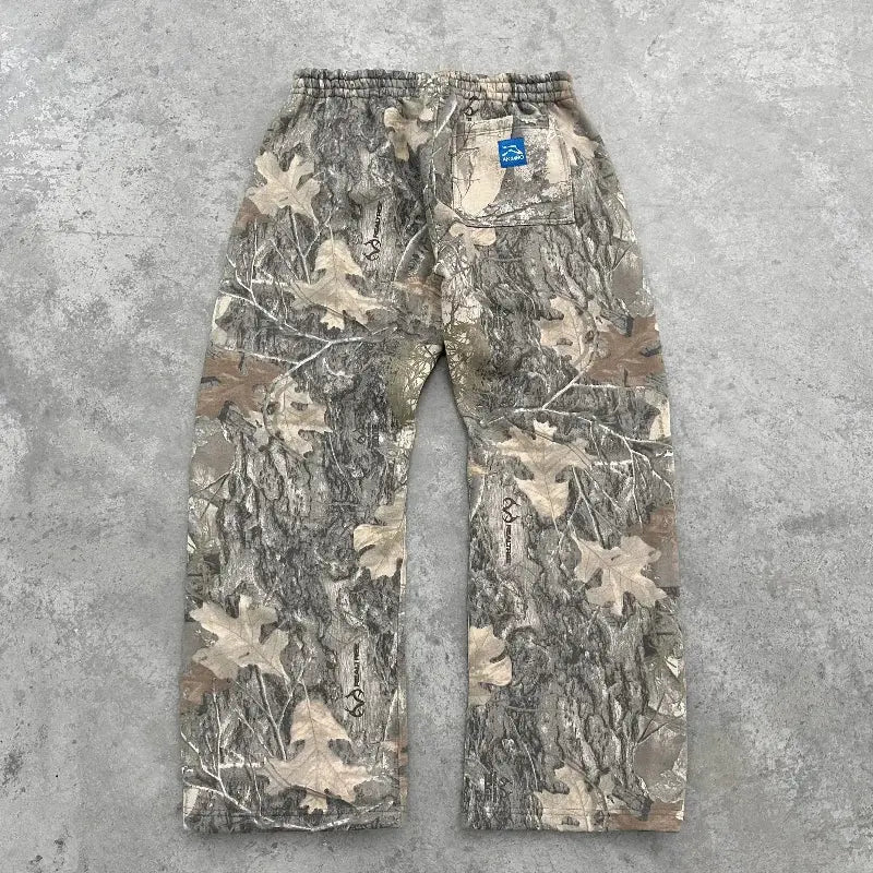 Y2K Retro SweatPants Camouflage Pattern Print Streetwear Men harajuku Street Hip Hop Unisex Oversized Casual Camo Baggy Trousers NovaCart