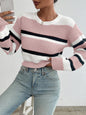 Hot sale new acrylic loose drop shoulder knitted long sleeve sweater