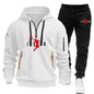 Men 2025 Autumn Winter Printed Blazer and Tracksuit Pants Set Casual Jogging Sportswear for Outdoor Activities and Street Fashio NovaCart
