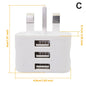Latest 5V/2.1A Dual USB Port Fast Charger Universal UK Mains 3 Pin Plug Wall Charger Adapter USB Charging For Phone Tablet Pi-Mart