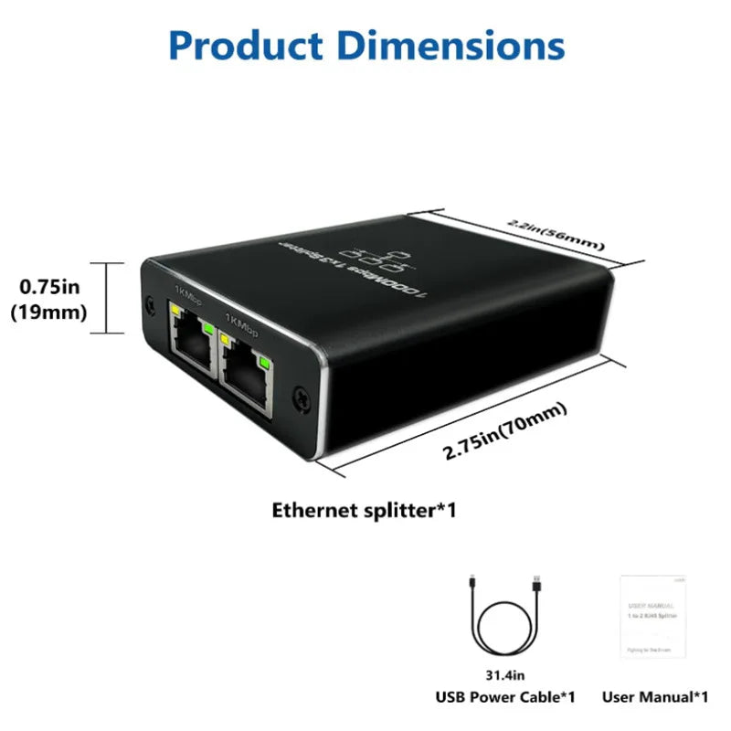 RJ45 Splitter 1 in 2/3/4 Out Network  1000Mbps RJ45 Adapter Gigabit Converter Internet Ethernet 8P8C Extender Plug Extension Pi-Mart