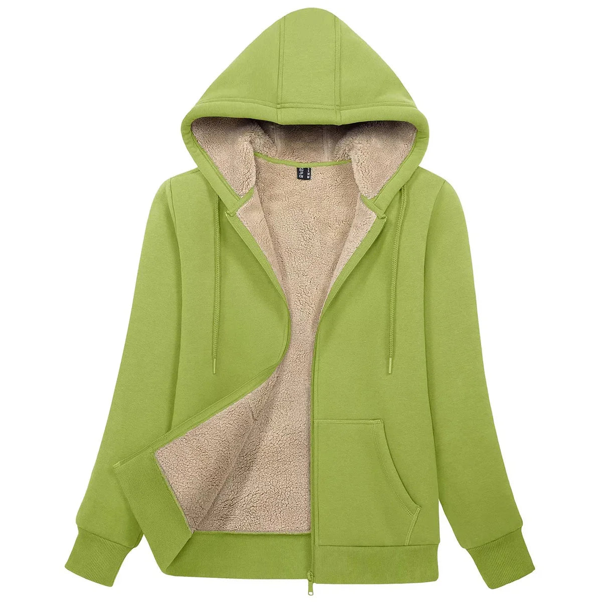Sherpa-Lined Fleece Zip-Up Hoodie Jacket Women FitiqueFit