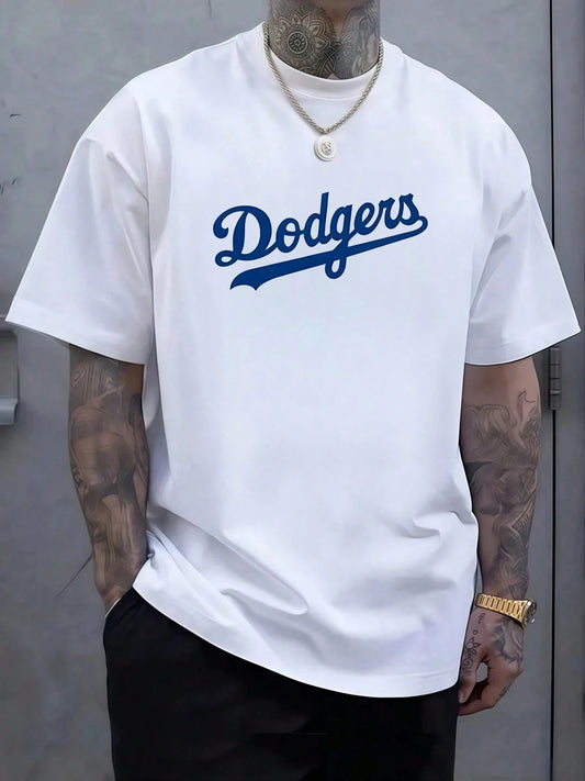 Mens Bold Dodgers Script Emblem In Deep Blue Celebrating Timeless Baseball Heritage And Team Pride  For Men  t shirt men NovaCart