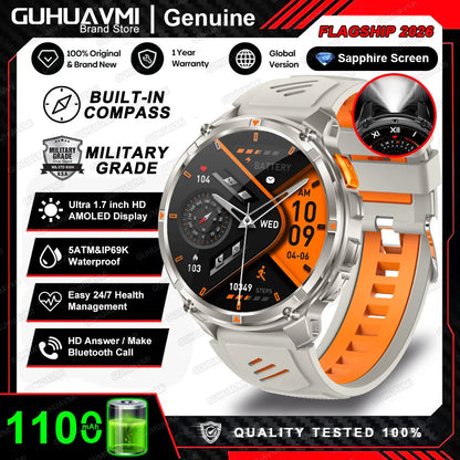 2026 New T-Rex3 Pro 1100mAh Battery Smart Watch GPS path 5ATM Waterproof Sports Run tracker Outdoors Compass Military Smartwatch NovaCart